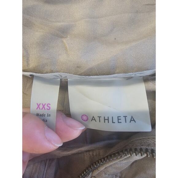 Athleta Women's Full Zip Anorak Hooded Utility Jacket Long Sleeve Tan Size XXS - Picture 3 of 5